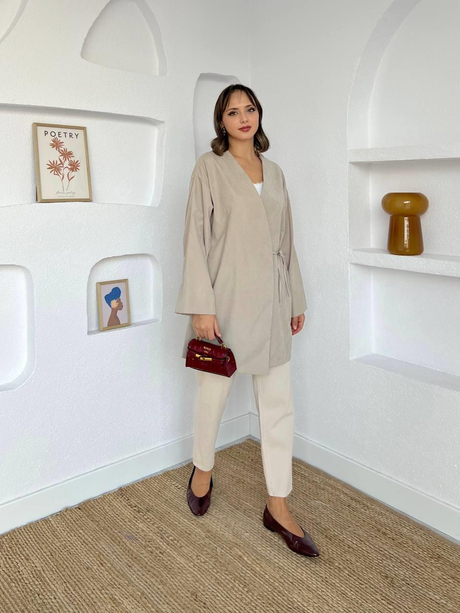 Gabardin Kimono Taş