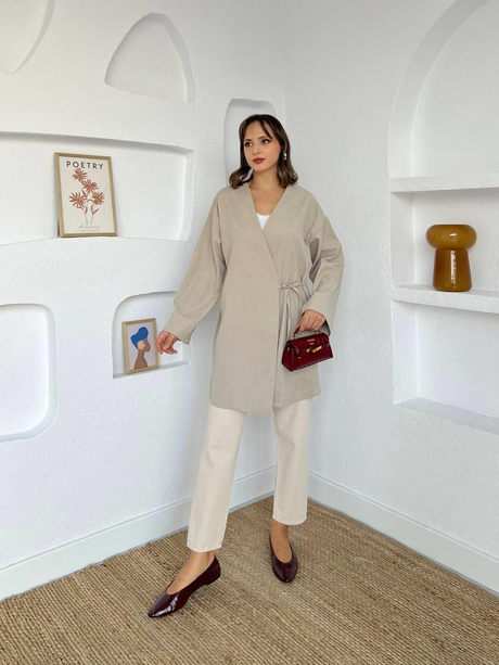 Gabardin Kimono Taş