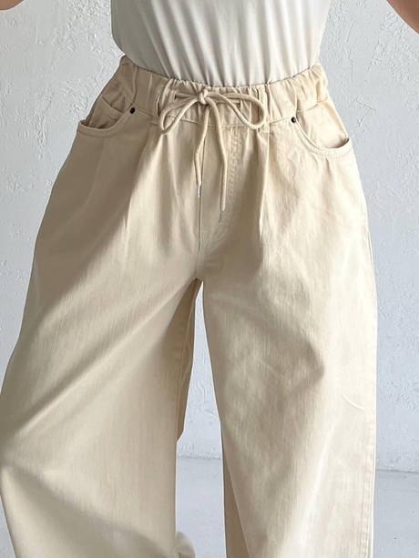 Gabardin Lastikli Pantolon Ekru - Moda AlaGabardin Lastikli Pantolon Ekru