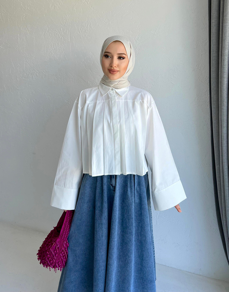 Geniş Manşetli Poplin Gömlek Beyaz | Moda AlaGeniş Manşetli Poplin Gömlek Beyaz