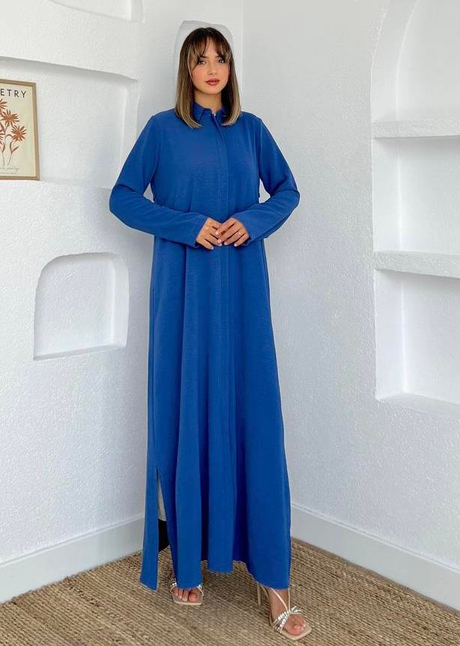 Gizli Fermuarlı Ferace İndigo - Moda AlaGizli Fermuarlı Ferace İndigo