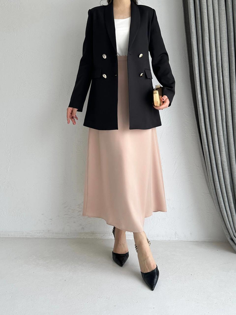 Gold Düğmeli Blazer Ceket Siyah
