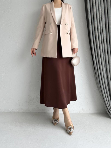 Gold Düğmeli Blazer Ceket Taş