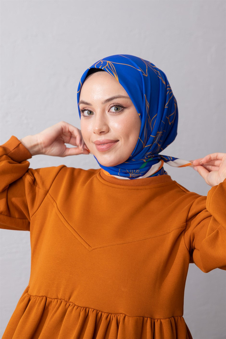 Hafif Çizim Eşarp Turuncu