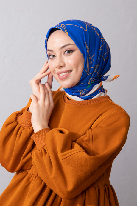 Hafif Çizim Eşarp Turuncu