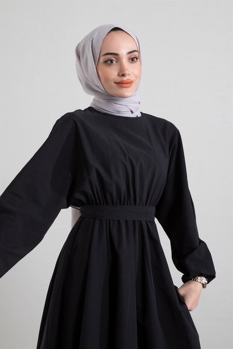 Hera Mevlana Model Elbise Siyah