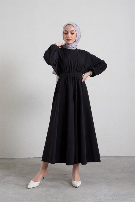 Hera Mevlana Model Elbise Siyah