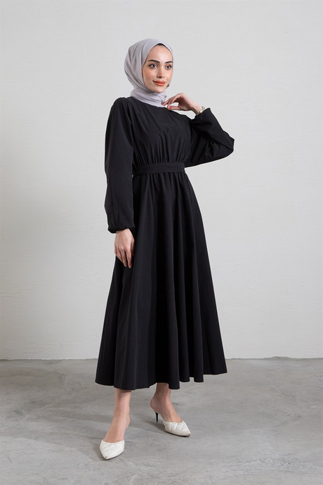 Hera Mevlana Model Elbise Siyah