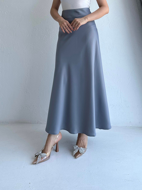 Hope Saten Etek Gri - Moda AlaHope Saten Etek Gri
