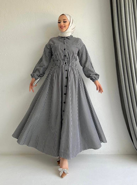 İki Cepli Poplin Elbise Füme