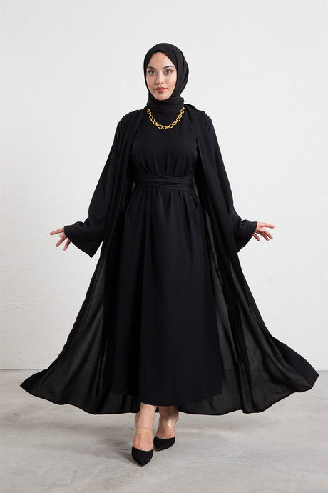İkili Abaya Takım Siyah