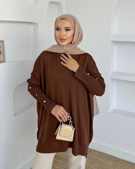 Kahverengi Elite Triko Tunik
