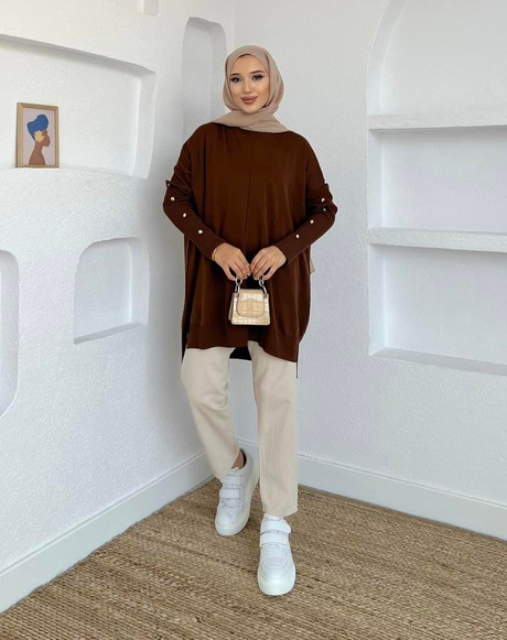 Kahverengi Elite Triko Tunik