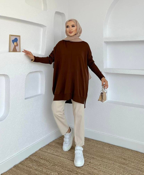 Kahverengi Elite Triko Tunik