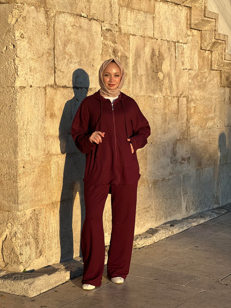 KAPŞONLU OYŞO TAKIM Mürdüm