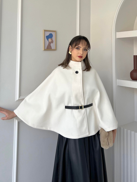 Kemerli Kaşe Panço Ekru