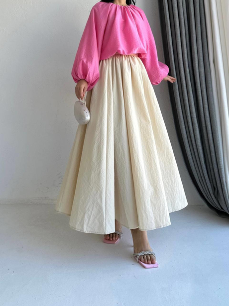 Keten Görünümlü Dökümlü Bluz Pembe