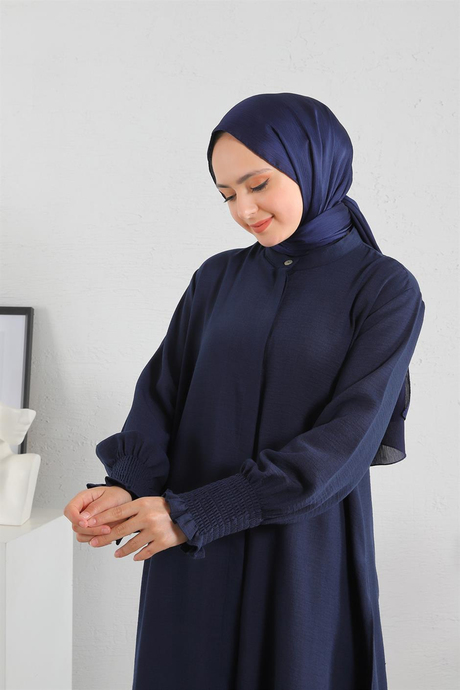 Keten Yırtmaçlı Pantolonlu Takım Lacivert