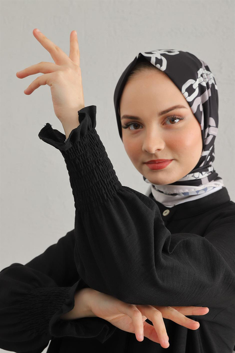 Keten Yırtmaçlı Pantolonlu Takım Siyah
