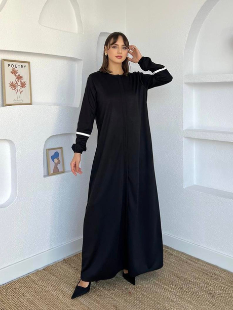 Kol Baskılı Ferace Siyah