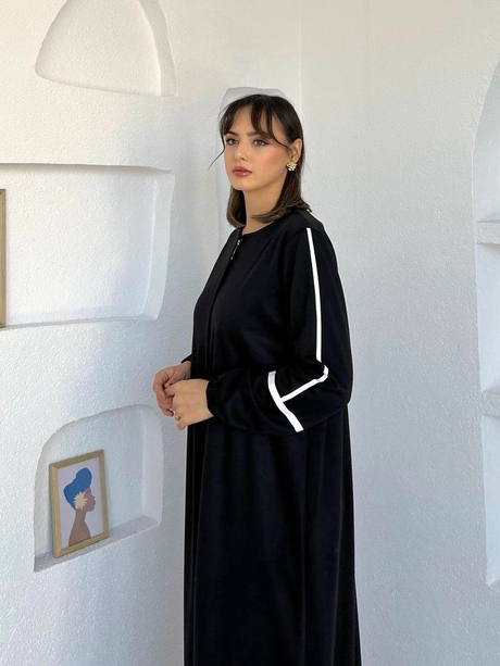 Kol Baskılı Ferace Siyah