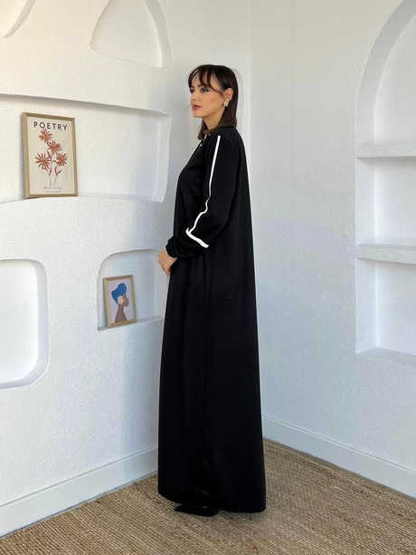 Kol Baskılı Ferace Siyah