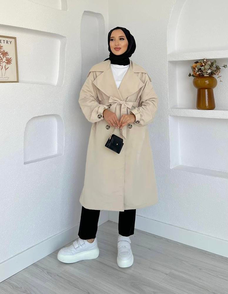 Kol Kemerli Trençkot Taş - Moda AlaKol Kemerli Trençkot Taş