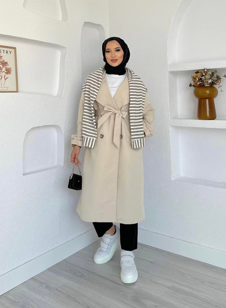 Kol Kemerli Trençkot Taş - Moda AlaKol Kemerli Trençkot Taş