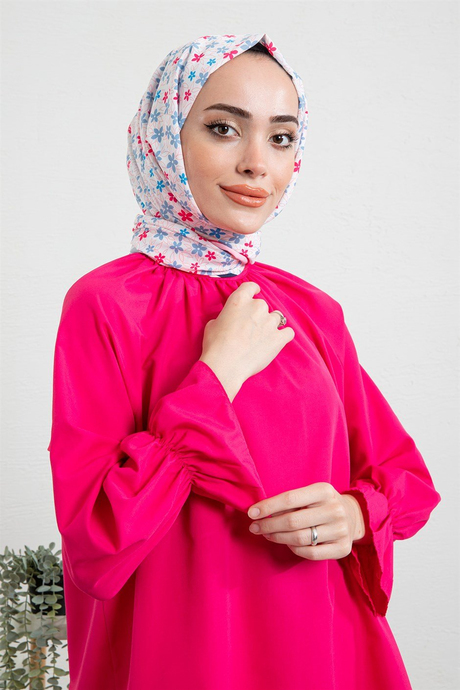 Kol Manşetli Tunik Fuşya