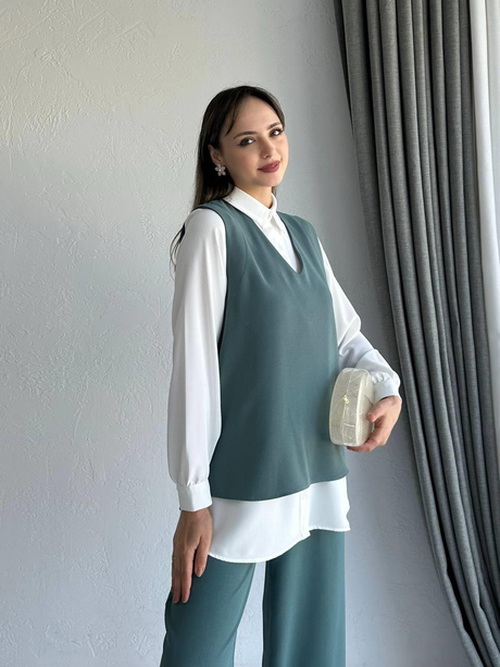 Lenora Krep Takım Yeşil