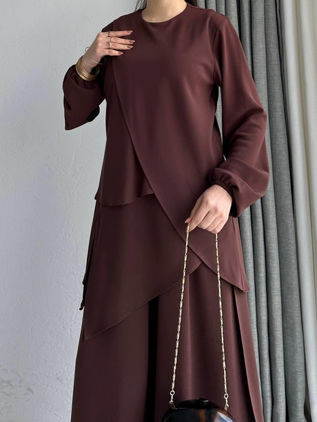 Linda Asimetrik Takım Kahverengi