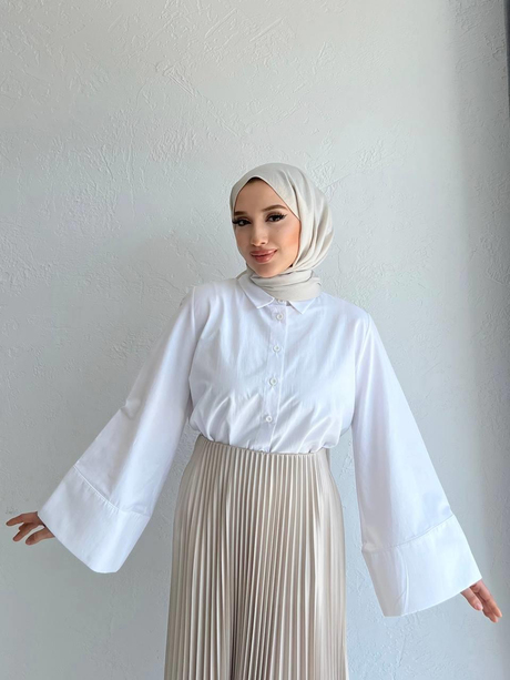 Manşeti Geniş Poplin Gömlek Beyaz - Moda AlaManşeti Geniş Poplin Gömlek Beyaz