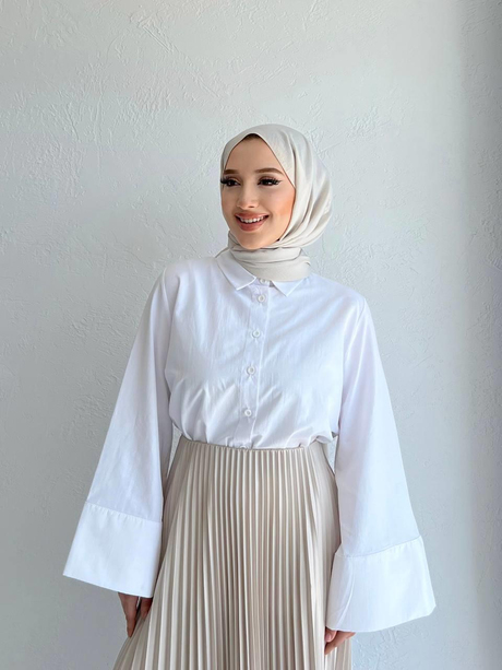 Manşeti Geniş Poplin Gömlek Beyaz - Moda AlaManşeti Geniş Poplin Gömlek Beyaz