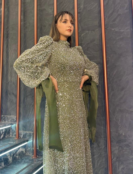 Maşeti Kurdaleli Taşlı Abiye Haki - Moda AlaMaşeti Kurdaleli Taşlı Abiye Haki