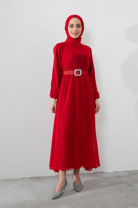 Mevlana Şifon Elbise Kırmızı - Moda AlaMevlana Şifon Elbise Kırmızı