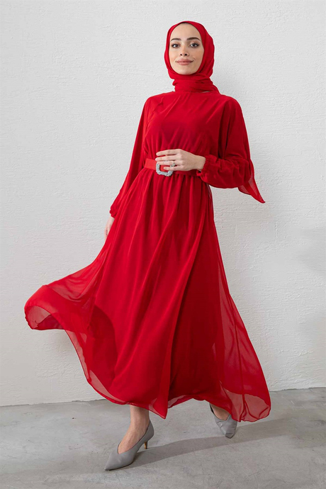 Mevlana Şifon Elbise Kırmızı - Moda AlaMevlana Şifon Elbise Kırmızı