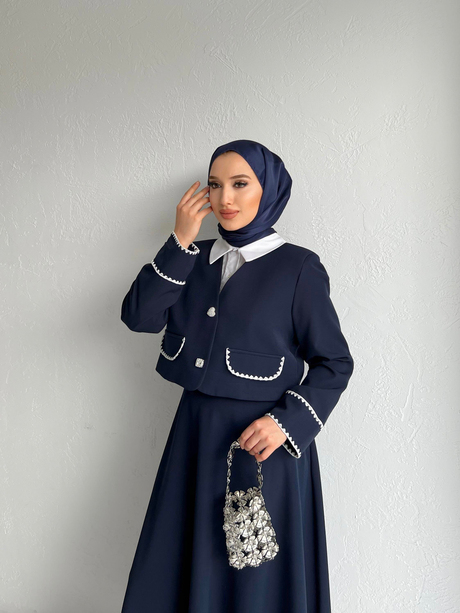 Midye Dikişli Takım Lacivert | Moda AlaMidye Dikişli Takım Lacivert