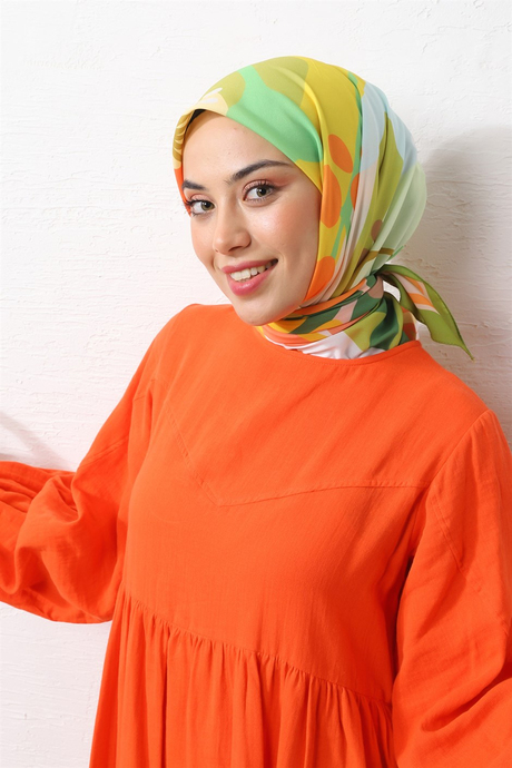 Mixed Eşarp Yağ Yeşili
