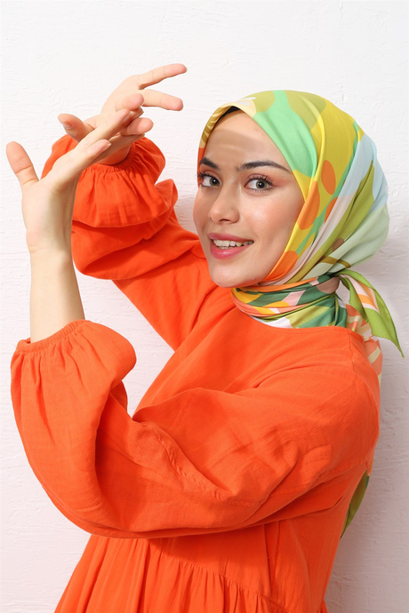 Mixed Eşarp Yağ Yeşili