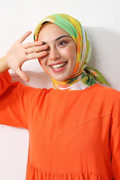Mixed Eşarp Yağ Yeşili