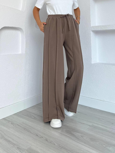 Nervür Dikişli Pantolon Toprak
