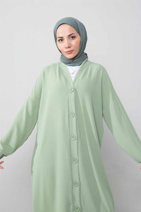 Önü Düğmeli Tunik Çağla - Moda AlaÖnü Düğmeli Tunik Çağla