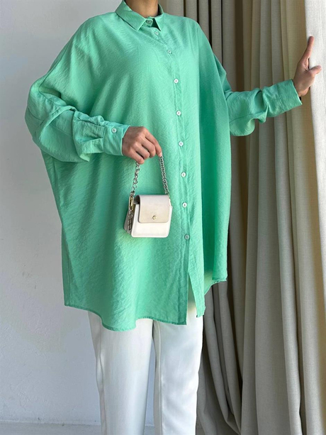 Oversize Gömlek Yeşil