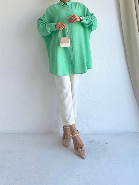Oversize Gömlek Yeşil