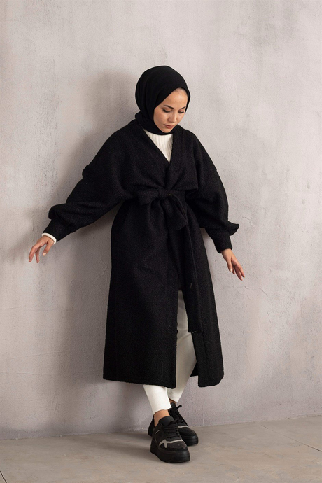 Oversize Uzun Kaban Siyah