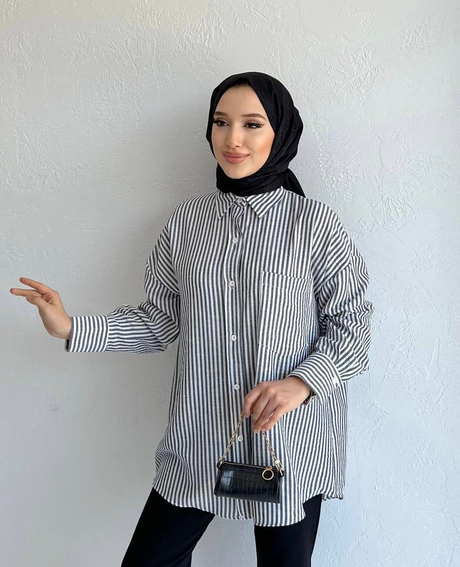 Pamela Çizgili Keten Gömlek Siyah - Moda AlaPamela Çizgili Keten Gömlek Siyah