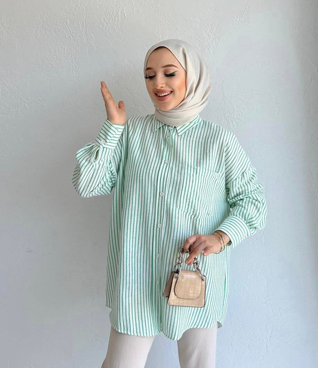 Pamela Çizgili Keten Gömlek Yeşil - Moda AlaPamela Çizgili Keten Gömlek Yeşil
