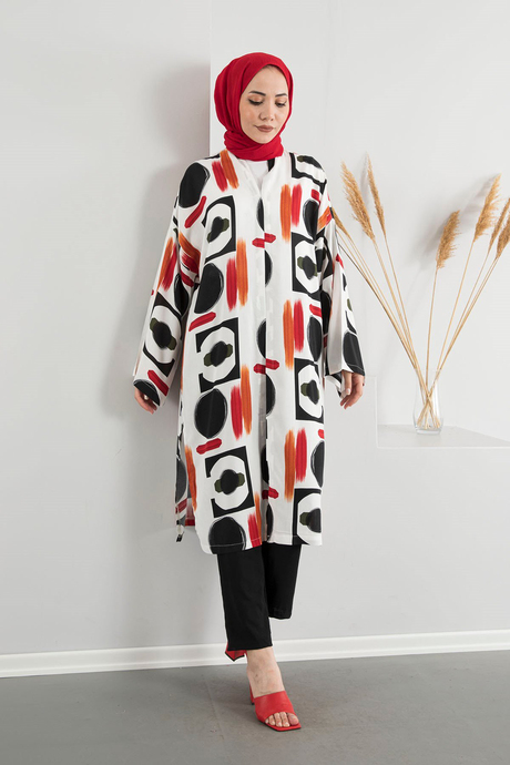 Papatya Desenli Kimono Takım