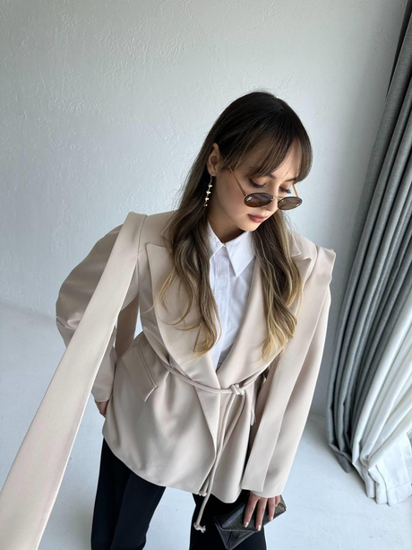 Parçalı Blazer Ceket Taş | Moda AlaParçalı Blazer Ceket Taş
