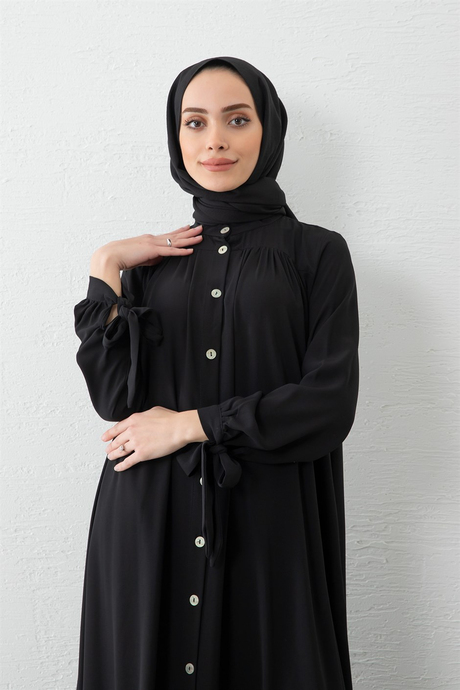 İndirimli Tesettür Giyim Modelleri | Moda Ala ile Şıklık Seninle | Pileli Kol Detaylı Ferace SiyahPileli Kol Detaylı Ferace Siyah